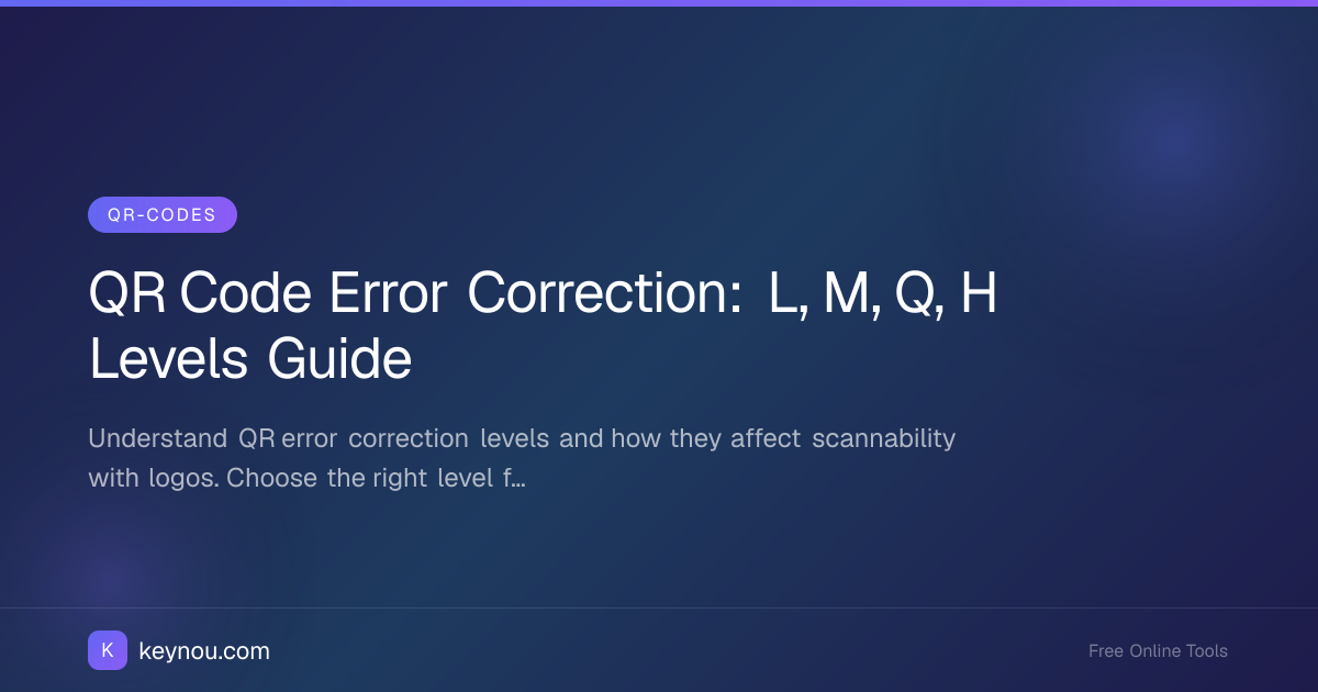 QR Code Error Correction: L, M, Q, H Levels Guide